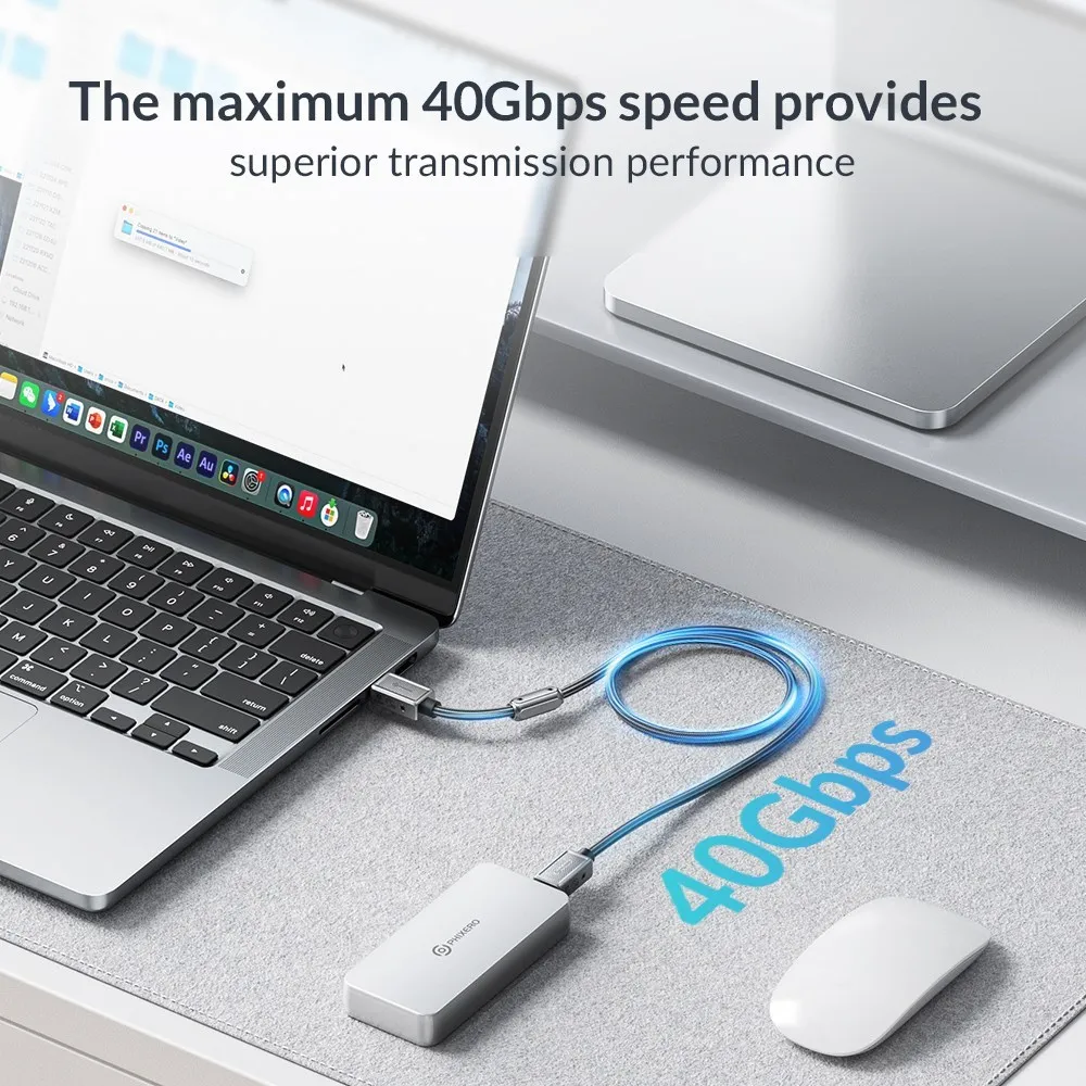 Кабель для быстрой зарядки PHIXERO 40 Гбит/с USB 4 кабель C к 240 Вт 8K @ 60 Гц видео Xiaomi Samsung