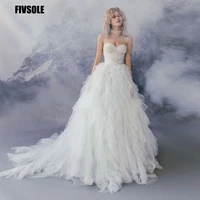 fivsole vestidos de novia white wedding dresses with puffy tulle 2022 new spring womens dress bgll gown bridal gowns vestito