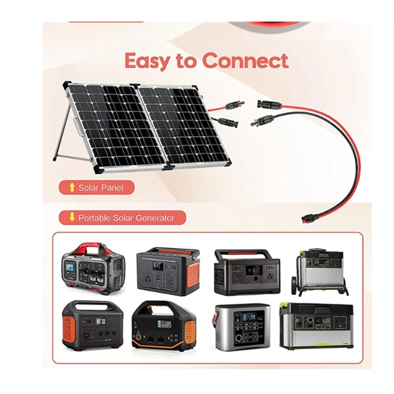 Фото DT23 2 шт. 1,5 м 14AWG кабель для солнечной панели с разъемом для Dokio, ALLPOWERS, Jackery, Goal Zero Power Station №3