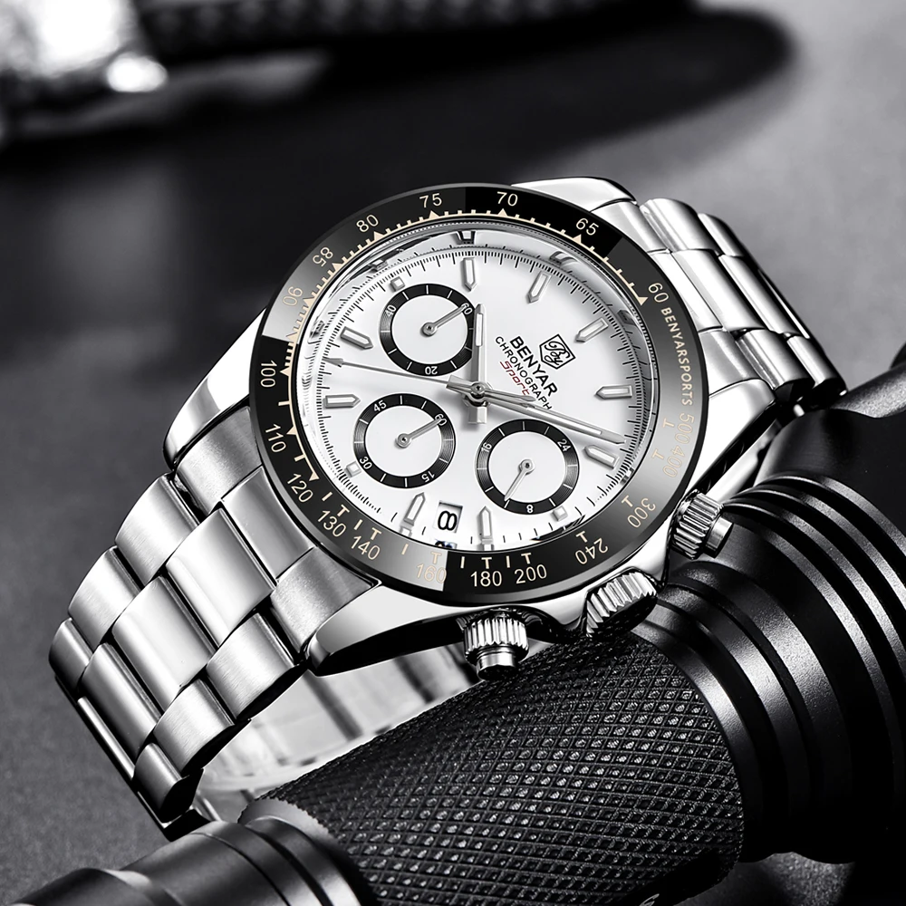 Relojes Hombre 2021 BENYAR новые мужские кварцевые часы модные повседневные трехглазные
