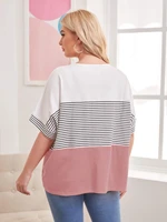 tops t shirtplus striped colorblock tee