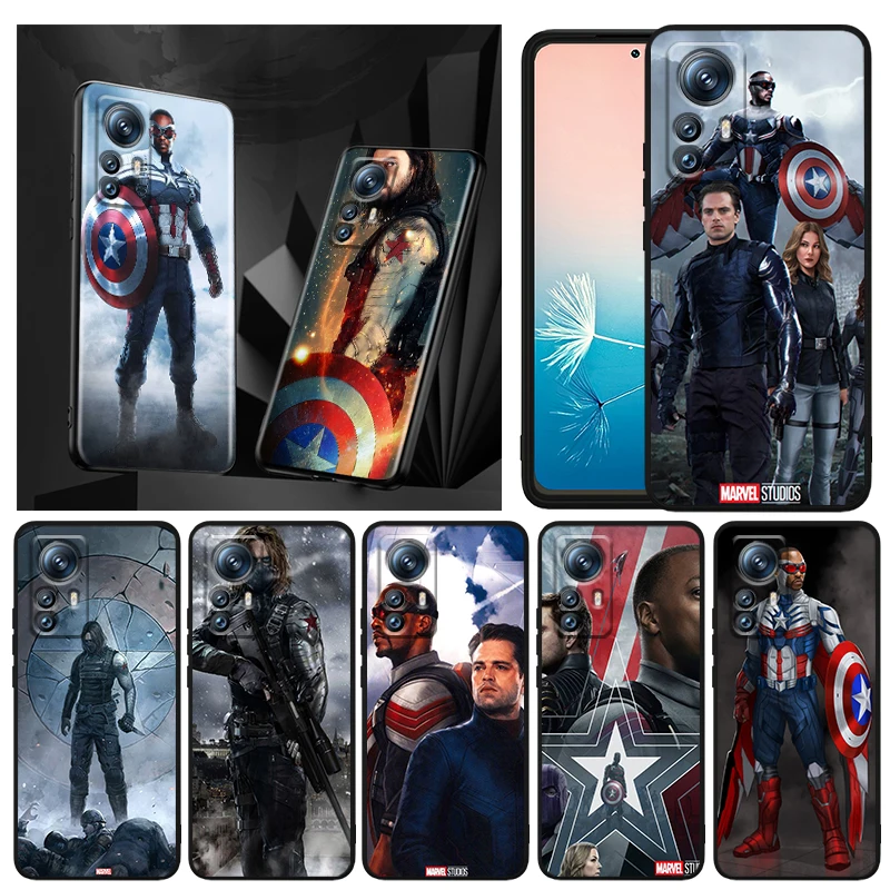 

Marve Falcon Winter Soldier Phone Case For Xiaomi Mi 12T 12S 12X 12 11 11T 11i 10T 10 9 9T Pro Lite Ultra 5G Black Funda Cover
