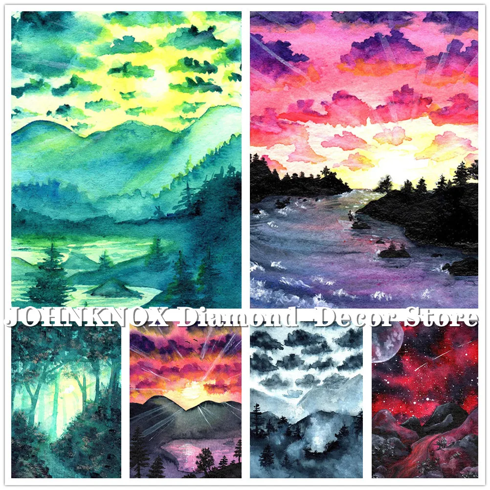 

5D Diy Diamond Painting Landscape Sky Cross Stitch Kit Full Square Drill Embroidery Mosaic Art Picture of Rhinestones Wall Decor