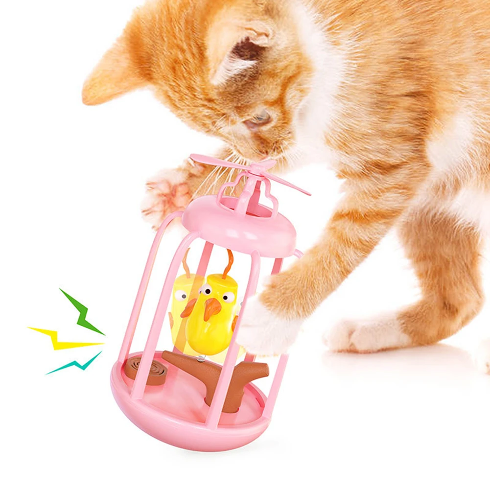 

Creative Cat Toy Bird Cage Sounding Tumbler Interactive Kittens Squeak Sounding Playing Toy Household Pet Supplies