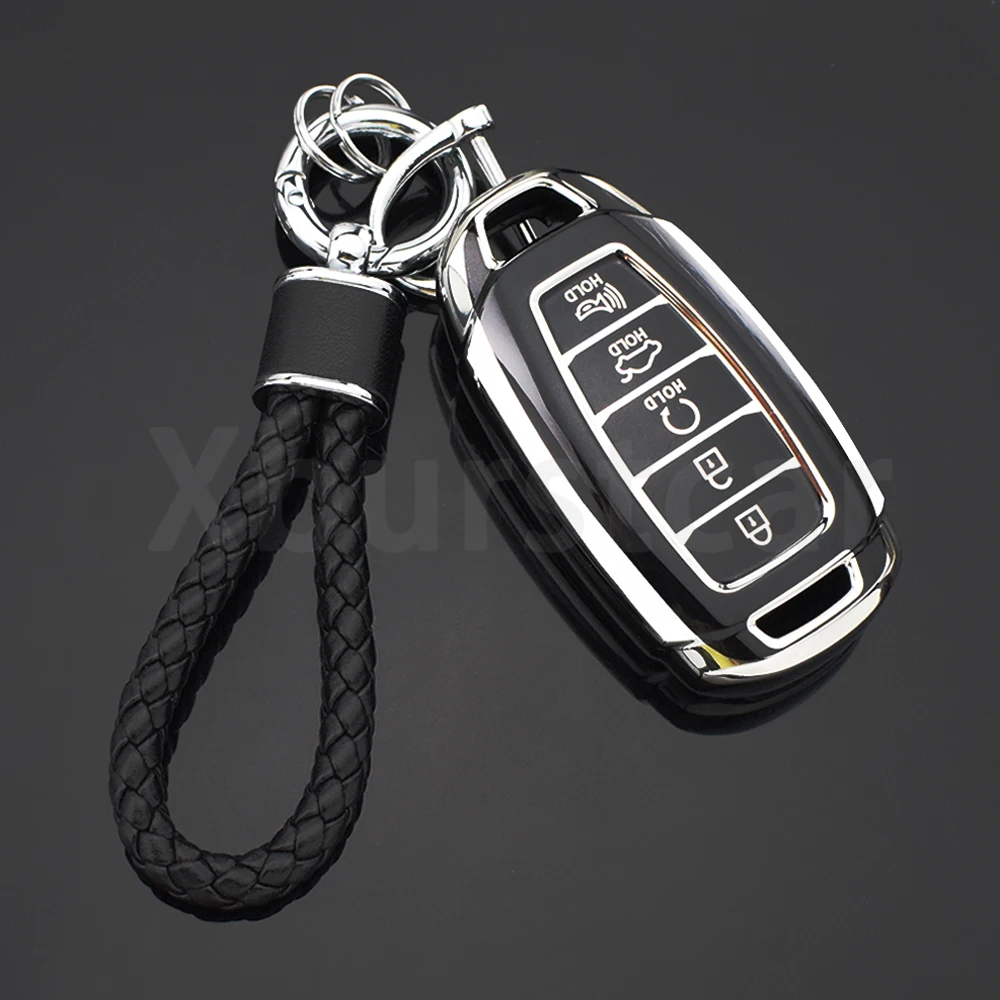 

Чехол для автомобильного ключа Hyundai Solaris Sonata Palisade Kona Creta I20 I30 greataccent Atos IX35 IX25 Elantra 5 кнопок