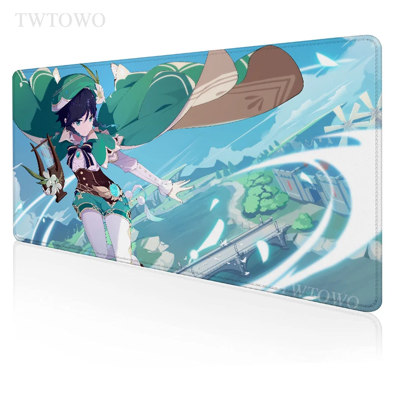 

Коврик для мыши Genshin Impact Venti Gamer XL HD компьютерный коврик для мыши XXL коврик для мыши из натурального каучука для офиса Противоскользящий ноутб...