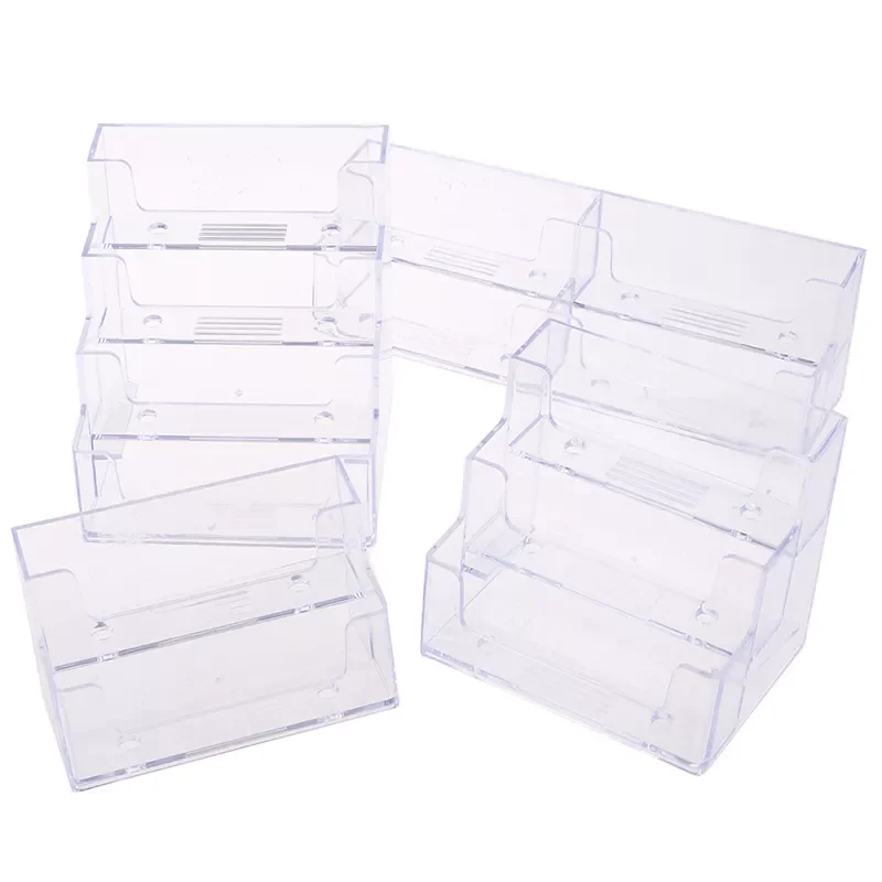 

Office Business Card Holder Stand Clear Transparent Acrylic Counter Top Display Stand Desk Accessories