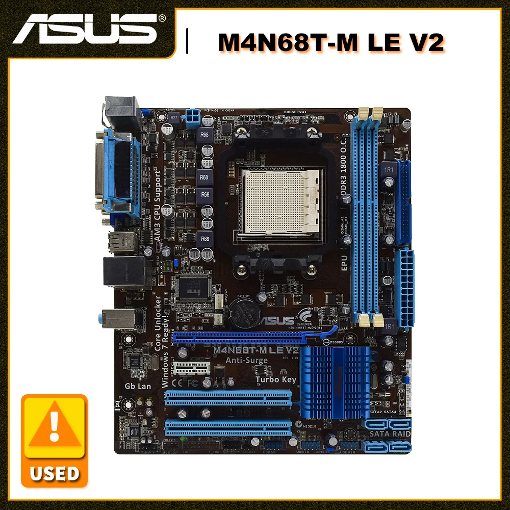 

ASUS M4N68T-M LE V2 Socket AM3 Motherboard DDR3 Motherboard SATA II USB2.0 UATX for Athlon IIX2 250 Cpu Support Overclocking