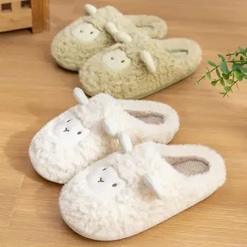 JOYWILL Women's Shoes Winter 2022 Indoor Fashion Home Slippers For Women  Warm Fur Fluffy Slippers Winter Bedroom Female Shoes 6