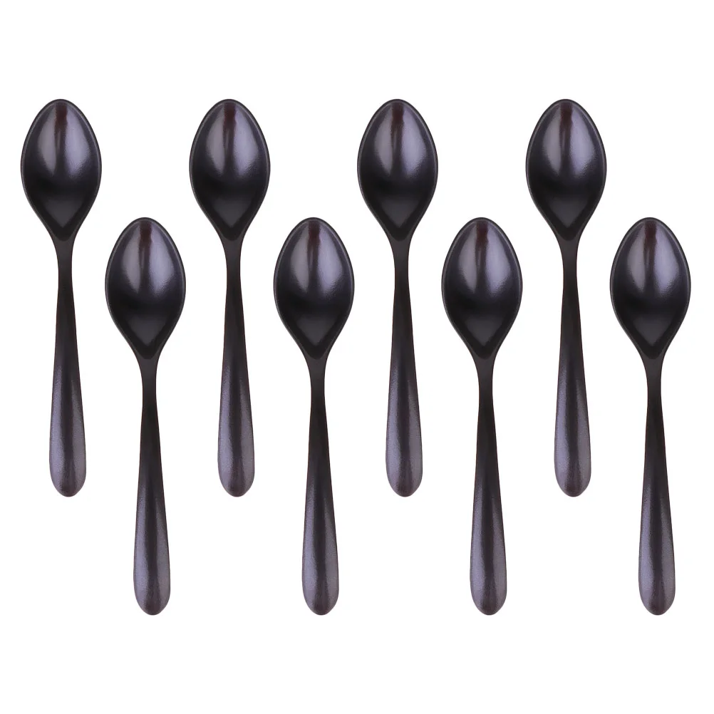 

Spoons Spoon Soup Melamine Black Tableware Imitation Ceramic Ramen Porcelain Eatinghandle Multi Scoopsrestaurant Coffee