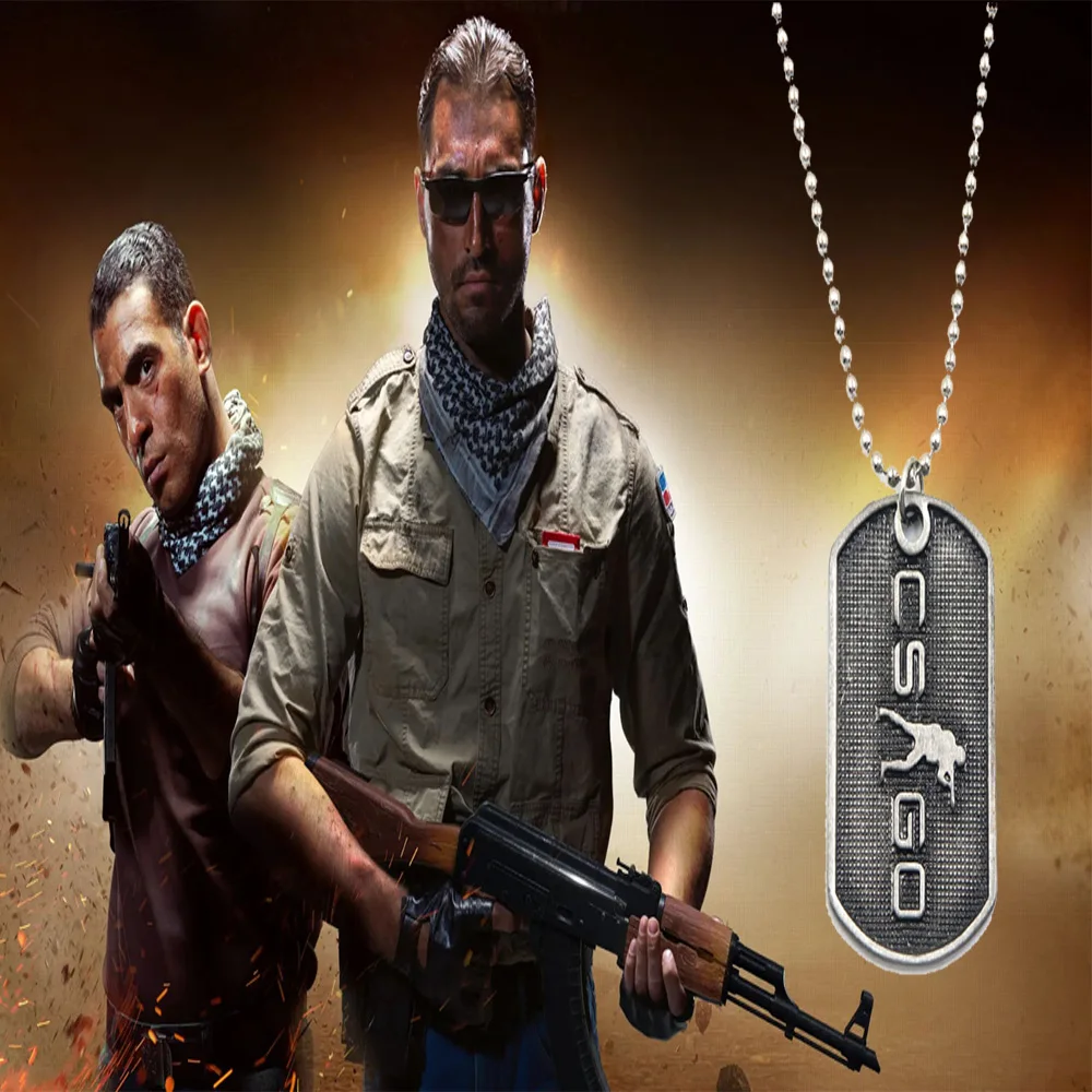 

Shootout Game Necklace Counter Strike Stainless Steel Pendant Men's Game Hip Hop Style Shootout Game Necklace Jewelry