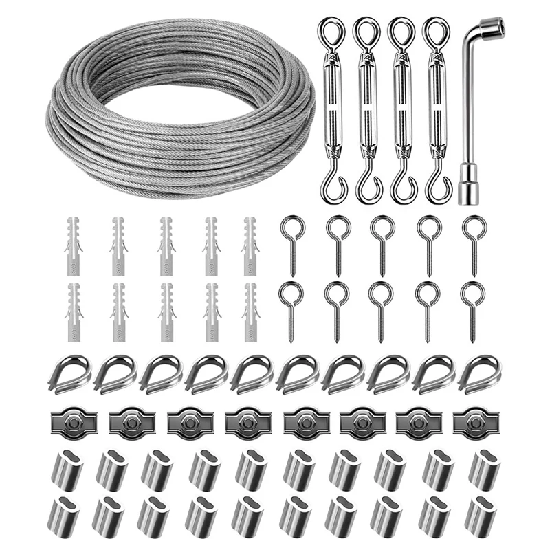 

304 Stainless Steel Tension Wire Steel Wire Covered With Eyelet Tensioning Kit, Turnbuckle