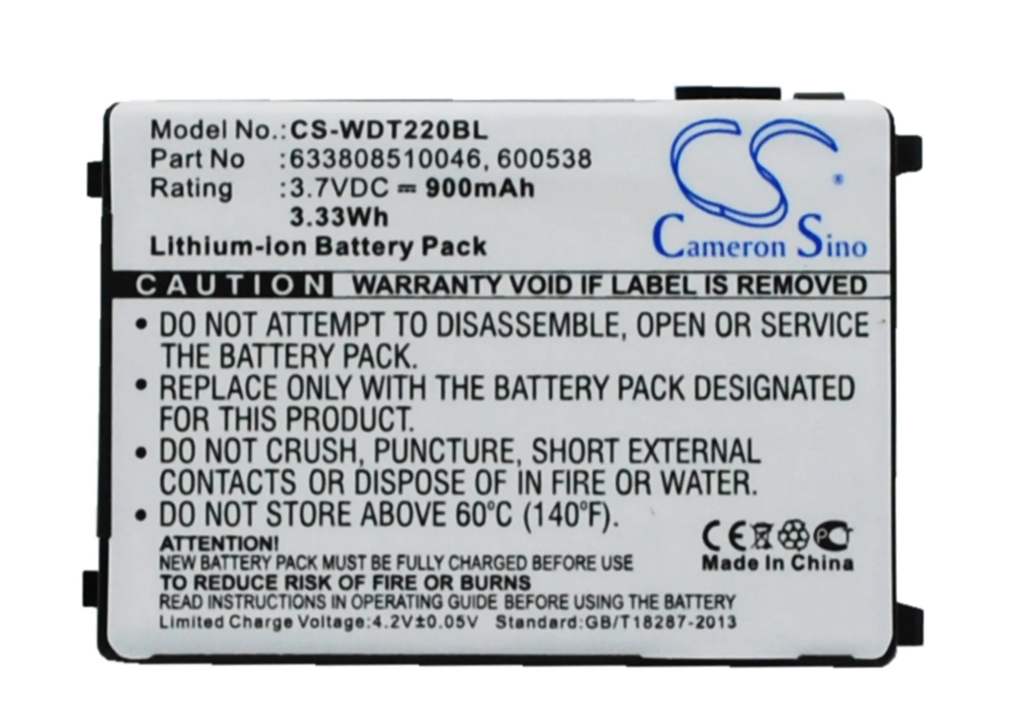 

Cameron Sino Barcode Scanner Replacement Li-ion Battery 900mAh For 1400-202501G TEKLOGIX HT630, HT650, PT630, Free Tools