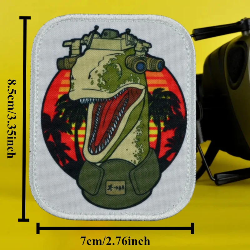 Тактическая нашивка с изображением ящерицы ночного видения на липучке принтом