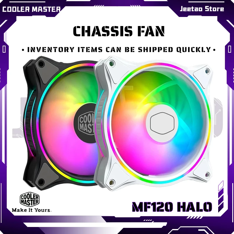 Вентилятор охлаждения Master MF120 HALO черный/белый 12 см 5 В 3 контакта RGB световой эффект