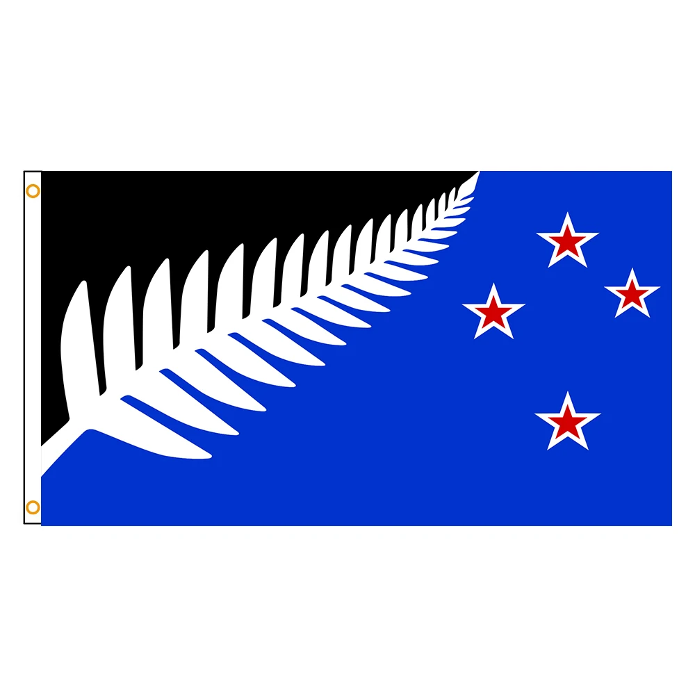 

90x150 см Новозеландский флаг, дизайн Кайл Локвуд, полиэстер, индивидуальный баннер для украшения