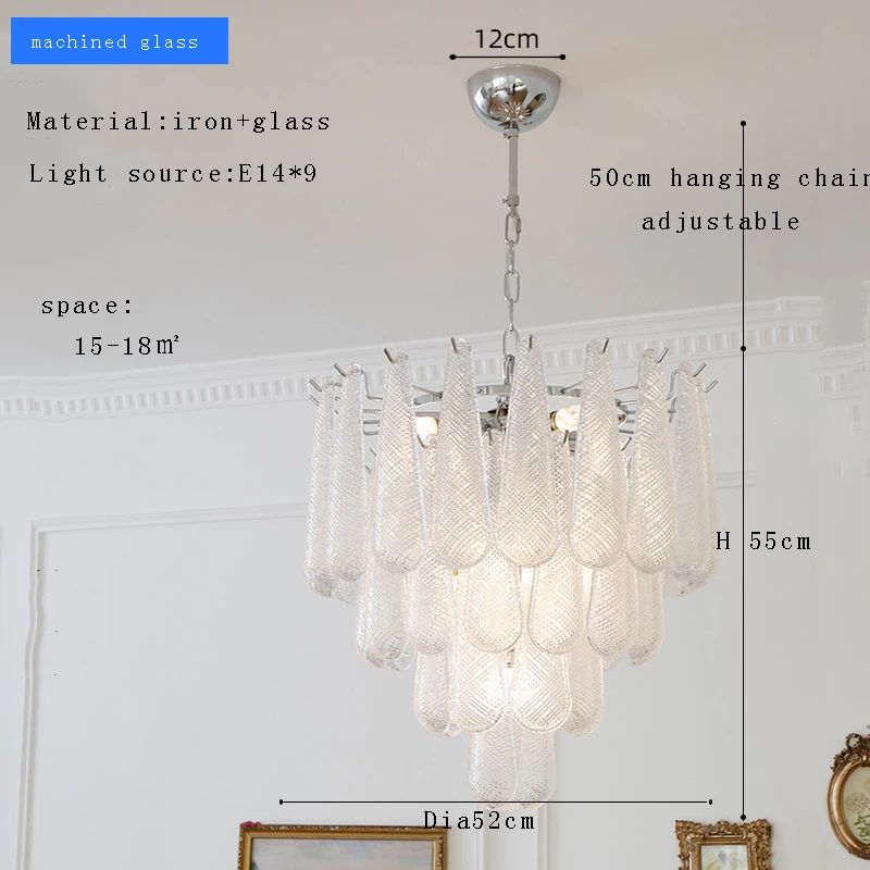 

Винтажная стеклянная люстра De Techo