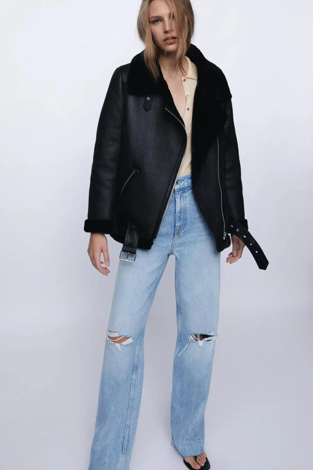 Winter Women's Warm Leather Jacket 2022 New Women's Clothing Thickened Lamb Wool Rider Jacket Faux Fur Motorcycle Jacket Coats