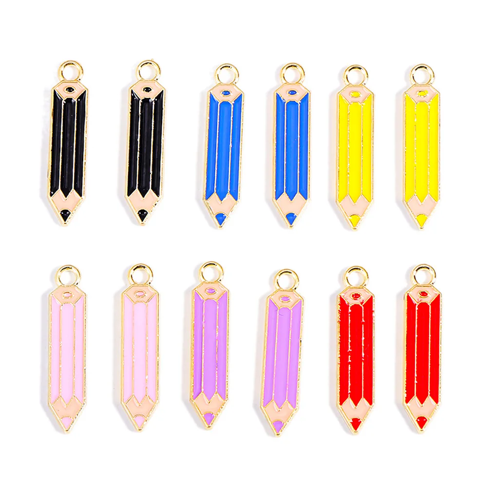 20 шт./партия женские эмалированные подвески-карандаши