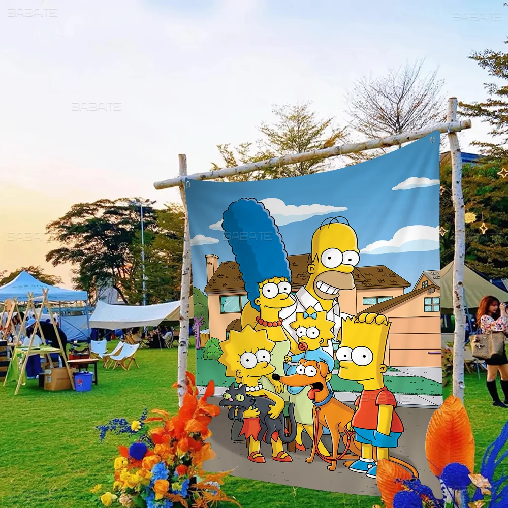 Мультфильм аниме S-Simpsons DIY флаг для семейной группы фото гостиная домашний декор в