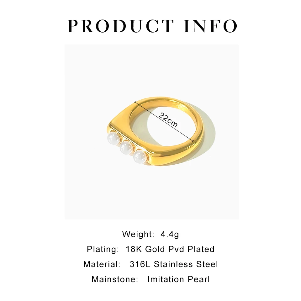 Новинка изысканное кольцо Peri'sbox с имитацией тройного жемчуга женское из