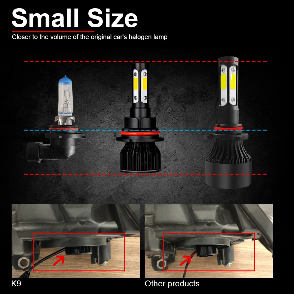 Светодиодные Автомобильные фары 9007 лм 4 шт. противотуманные 9145 6000 К белые