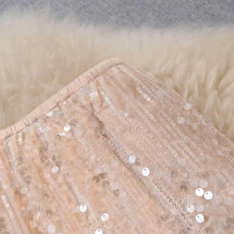 Женская Вельветовая юбка-годе средней длины с высокой талией