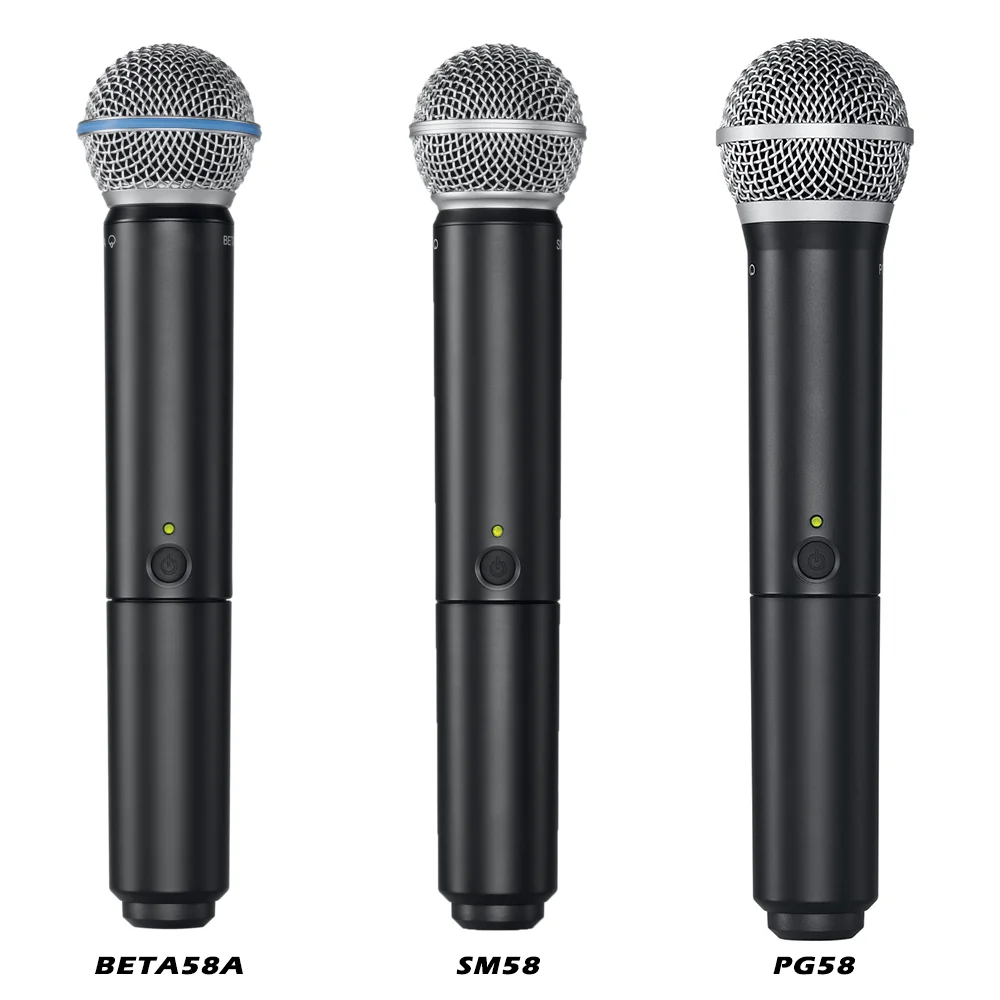 BLX4 BLX24 PG58 SM58 BETA58 2-канальный shure беспроводной микрофон UHF двойной комплект для