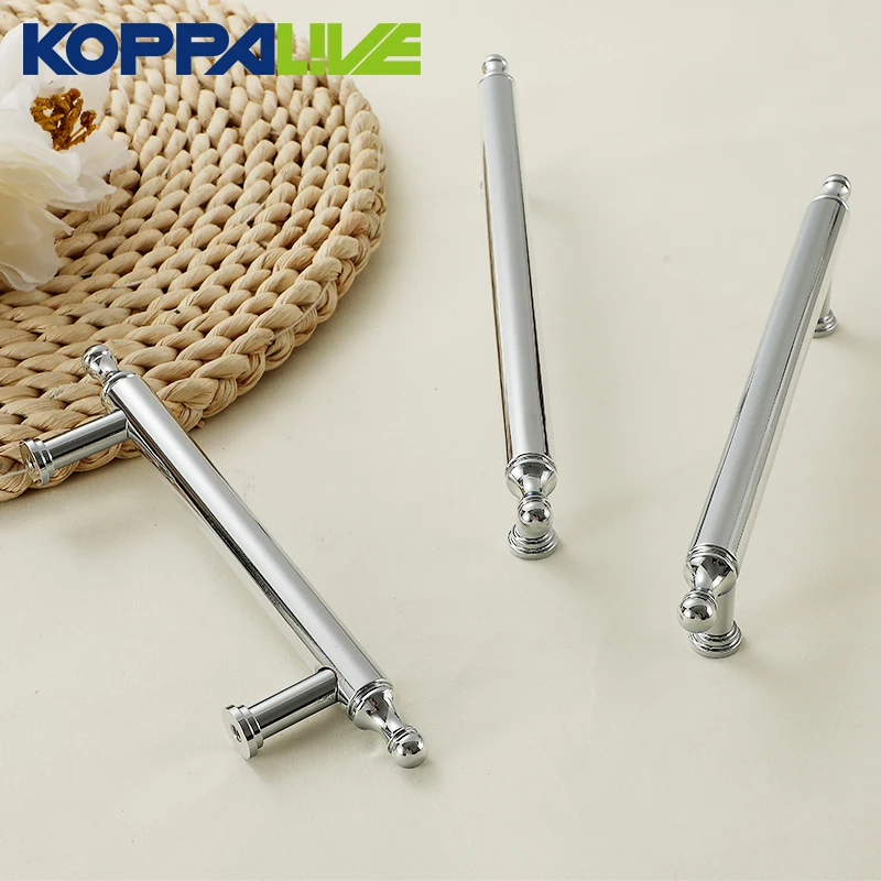 KOPPALIVE Solid Brass Furniture Handles Vintage Long Pulls Kitchen Cabinet Cupboard Wardrobe Shoe Box Drawer Ball Knobs Chrome |