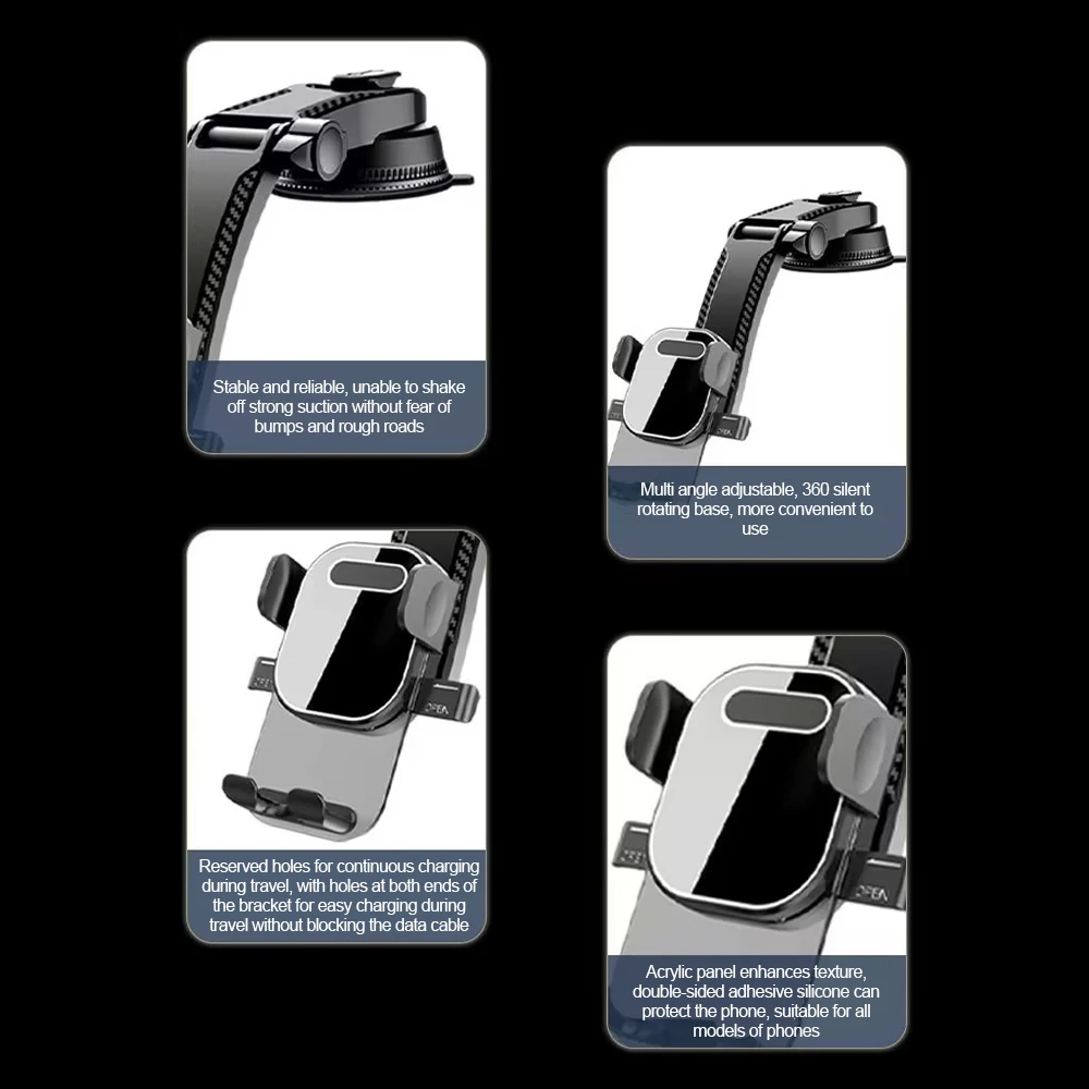 Автомобильный держатель для телефона на приборную панель с поворотом 360 градусов