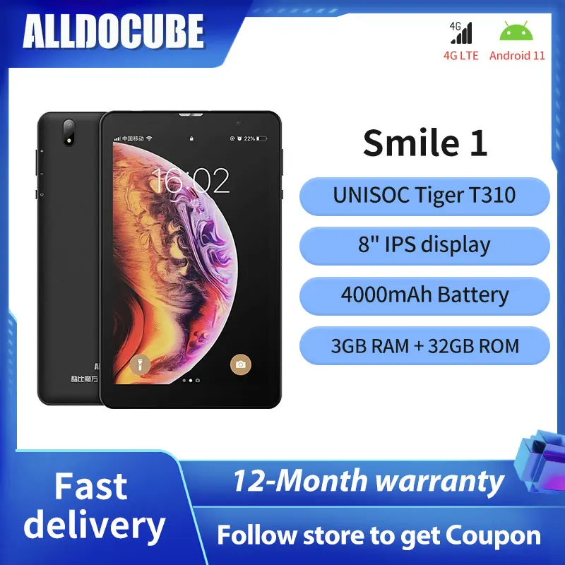 ALLDOCUBE Smile 1   Android 11, 8 , 3    32  , 4G LTE,  ,  ,   UNISOC T310, Bluetooth 5, 0