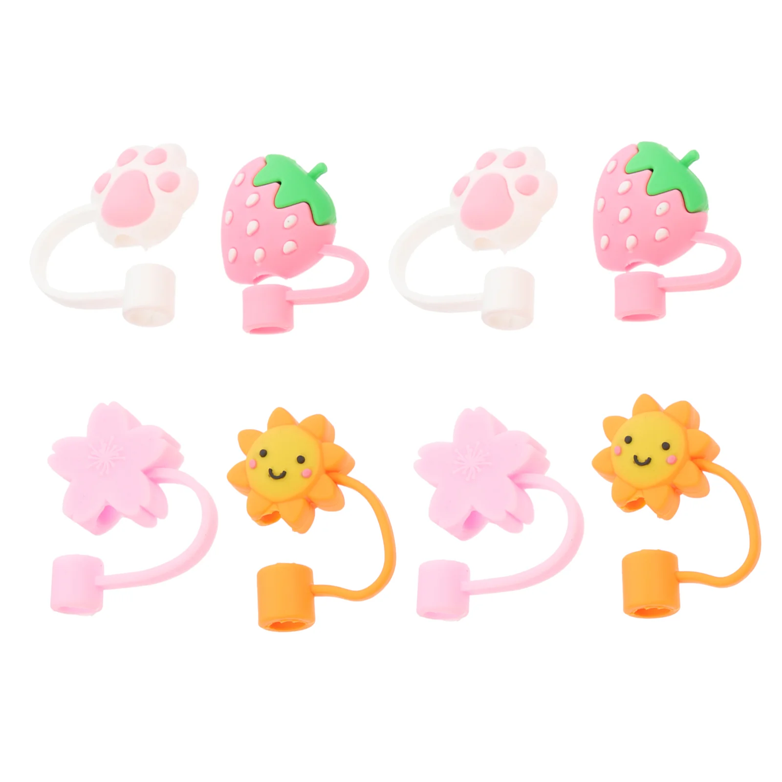 

Straw Covers Silicone Tips Cover Caps Cap Drinking Reusable Tip Toppers Protector Plugs Straws Topper Plug Cute Protectors End