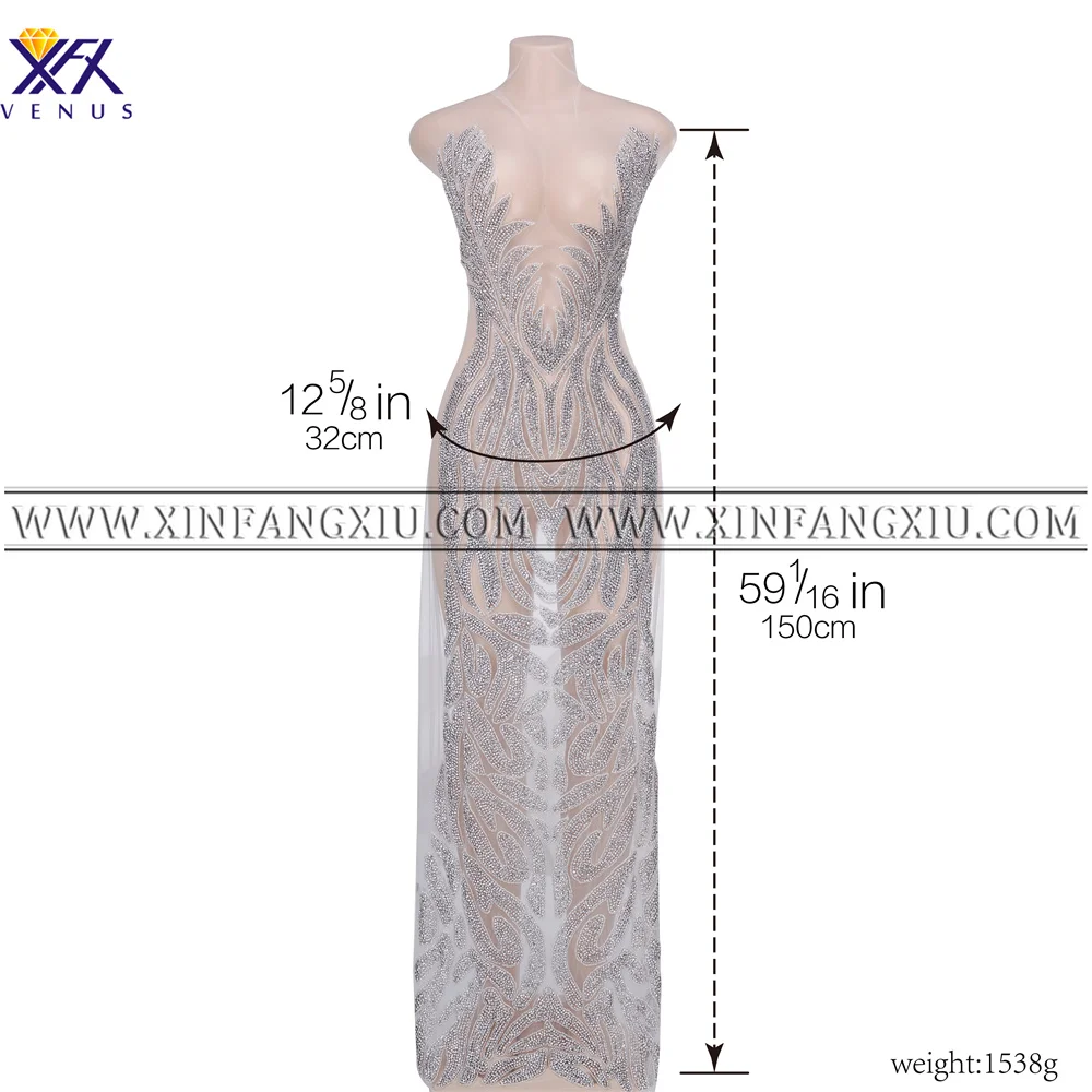 Аппликация XFX VENUS, 1 шт., искусственная ткань, кружевная, серебряная, швейная аппликация для свадебного платья, нашивки с вышивкой для невесты