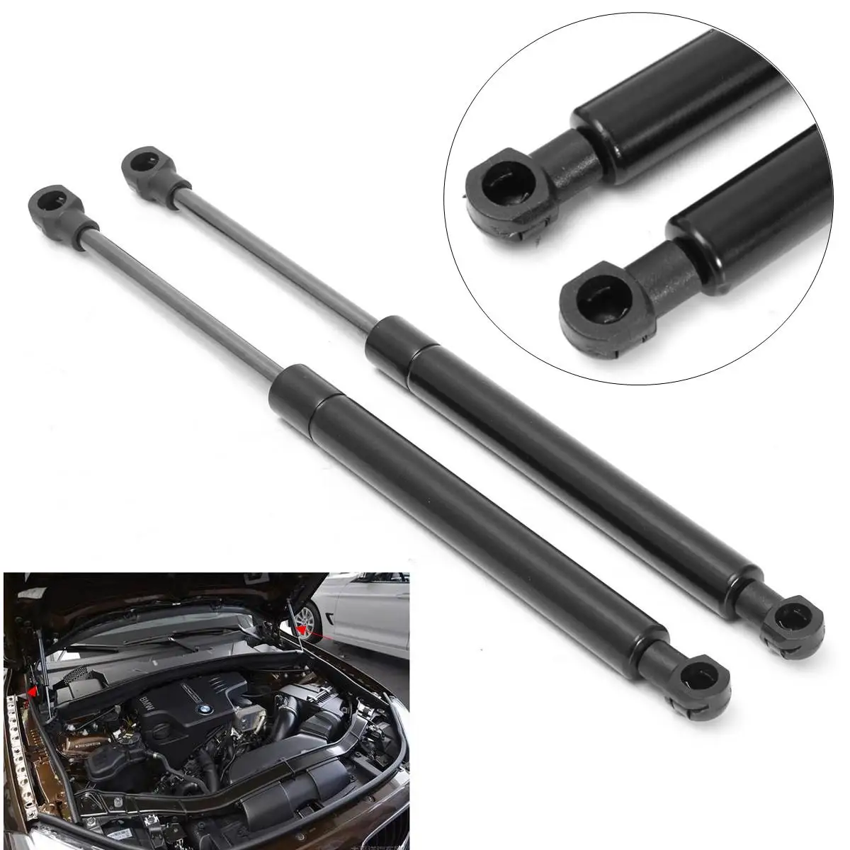 2pcs Auto Car Bonnet Hood Gas Lift Support Shock Strut Damper Kit Front 51237008745 For BMW E60 E61 525i/528i/530i