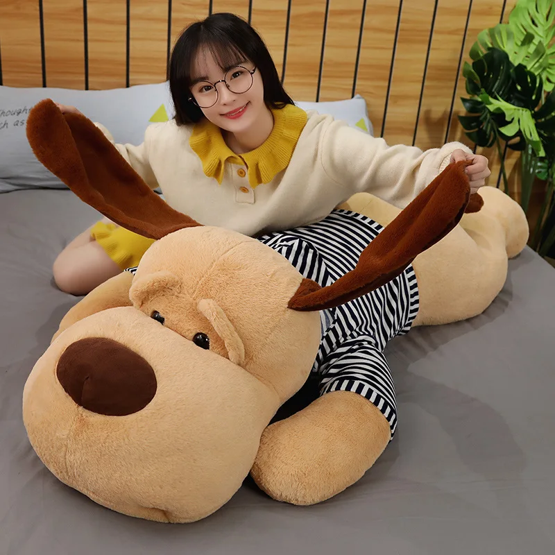 

70/90/130cm 1PC Giant Soft Plush Toy Big Sleeping Dog Stuffed Puppy Dog Nice Soft Animal Toy Pillow Baby Girls Birthday Gift