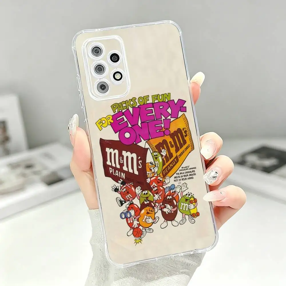 Фото Забавный чехол для телефона с дизайном M&Ms, художественный, стильный, прозрачный, силиконовый, мягкий, для Samsung S30 S25 S24 S23 S22 S21 Ultra Plus №2