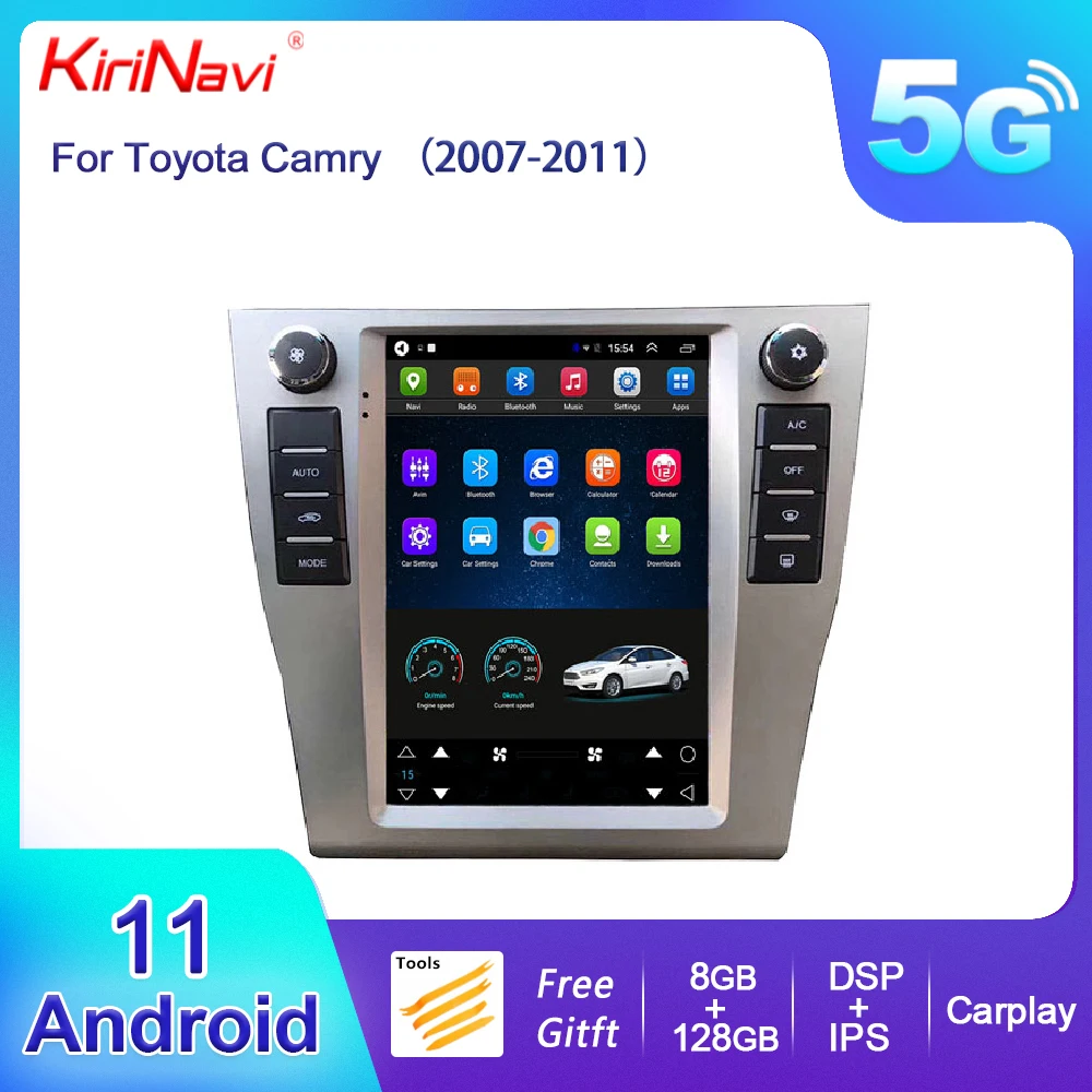 

KiriNavi Vertical Screen Tesla Style Android 11 Car Radio For Toyota Camry Auto GPS Navigation DVD Player Stereo 4G 2007-2011
