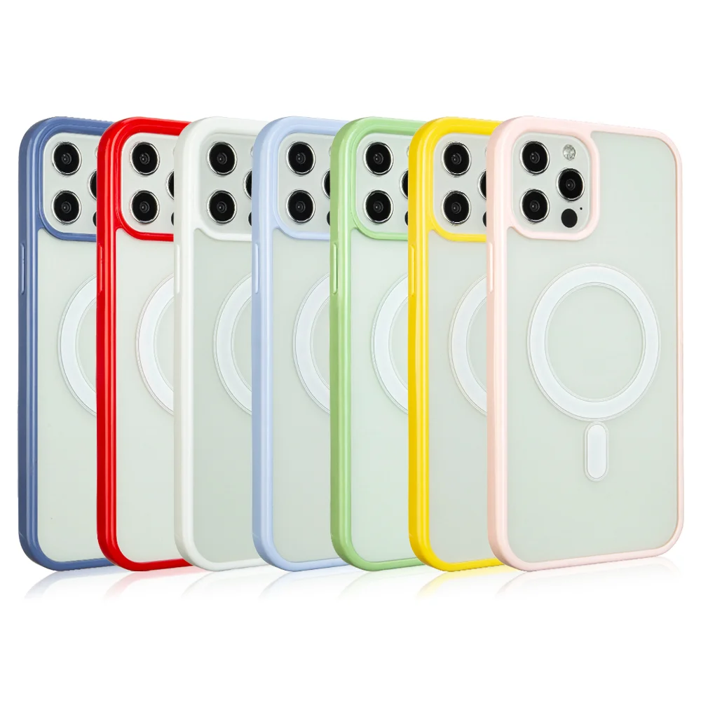 

For IPhone 14 Pro Max Candy Color Glossy Frame for IPhone Cell Phone Case Magnetic Color Phone Cases Cover