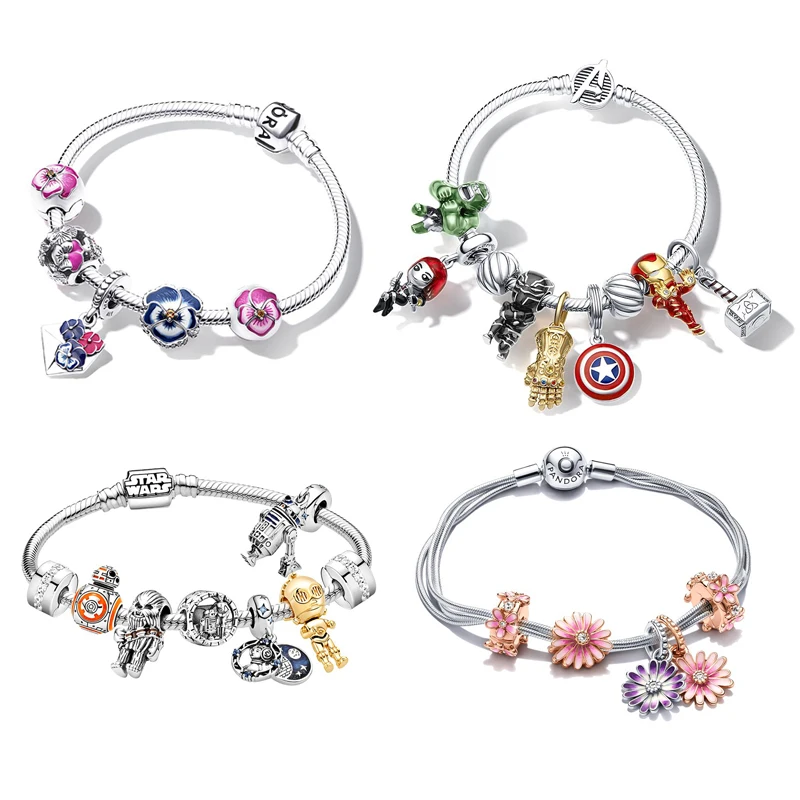 

2022 New Hot Fine Jewelry Women Fit Original Pandora Beads Bracelet suit DIY Charms Plata De Ley 925 Sterling Silver Accessorie