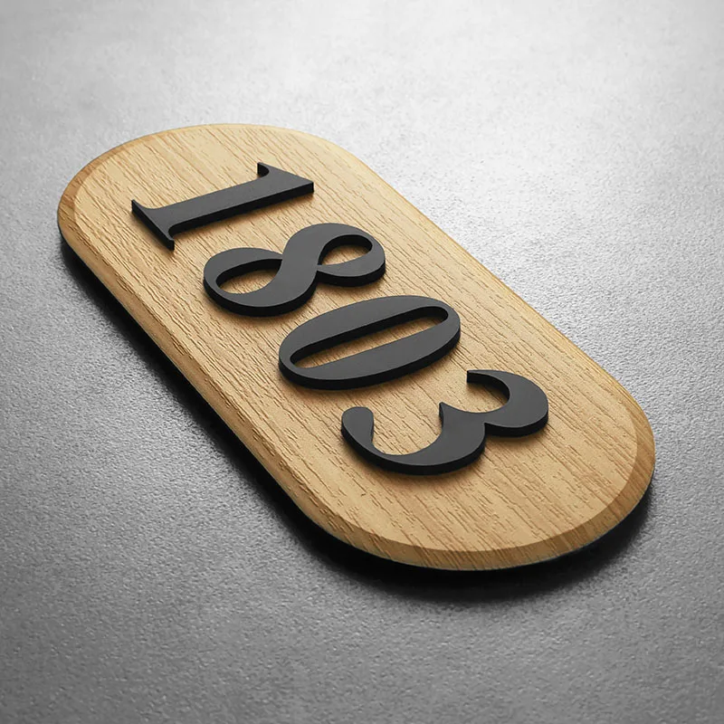 

Custom Wood Doorplate Outdoor House Number Door Plates Address Plate Alphanumeric Plaque House Street Number Letter Sign