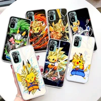 dragon ball pokemon pikachu coque phone case for xiaomi redmi 10 9 9a 9c 9t 8 8a 7 7a 10a 10c prime 6 6a k20 k30 k40 pro s2 soft