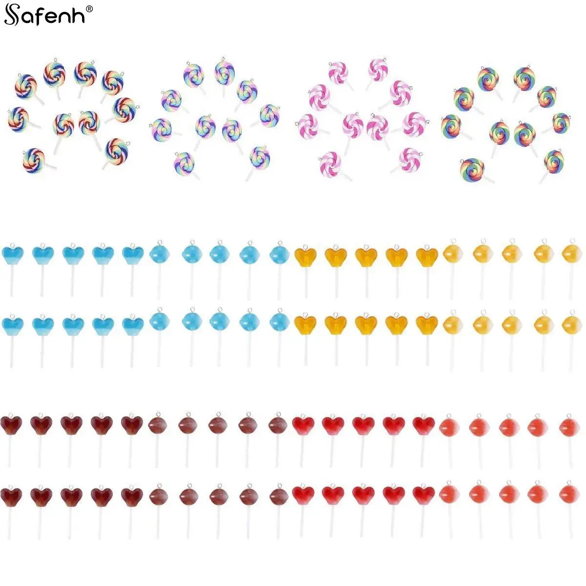 10 шт., подвески из каучука в виде леденцов