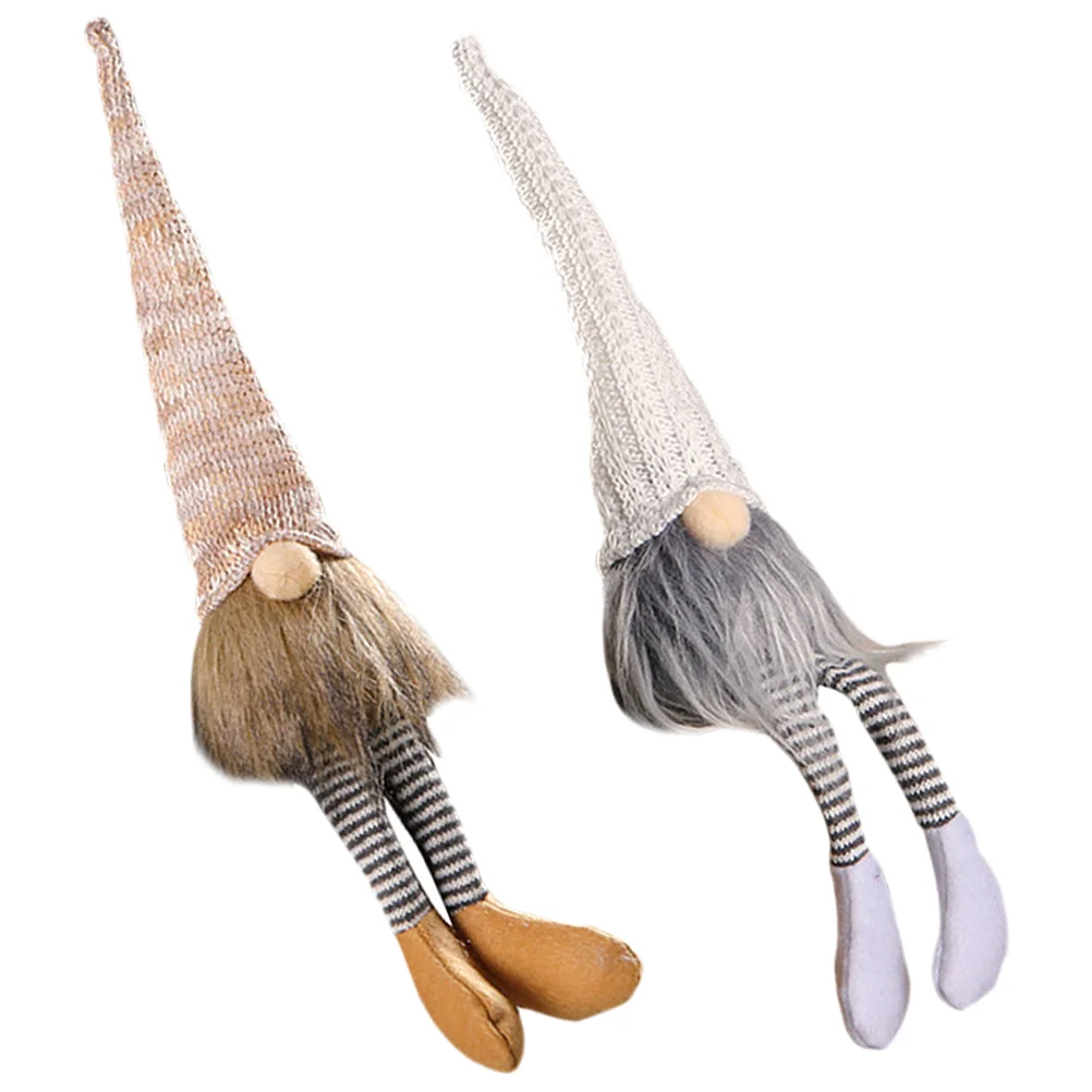 

2 Pcs Christmas Gnomes Decorations Clearance Ornaments Hat Baby Holiday Cloth Room Elder