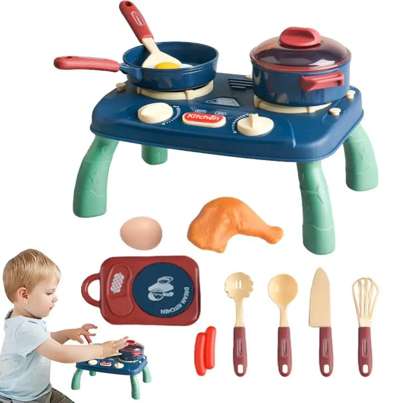 

Игрушечный Безопасный и безвредный кухонный игровой набор для малышей, 19 шт., посуда, кухонная утварь, игрушки с набором пищи, кастрюли и сковородки