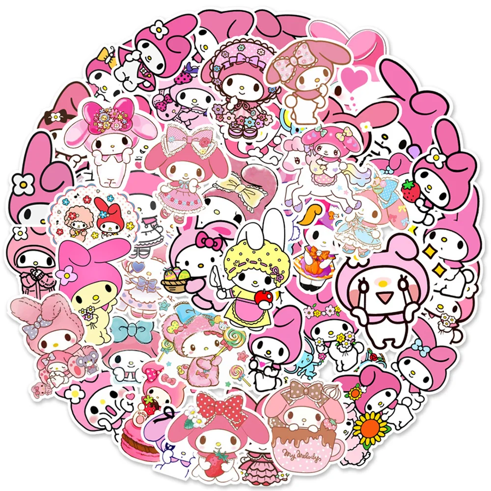 

10/30/50pcs Kawaii My Melody Stickers Aesthetic DIY Graffiti Phone Case Laptop Scrapbooking Cartoon Cute Sticker Decals Kids Toy