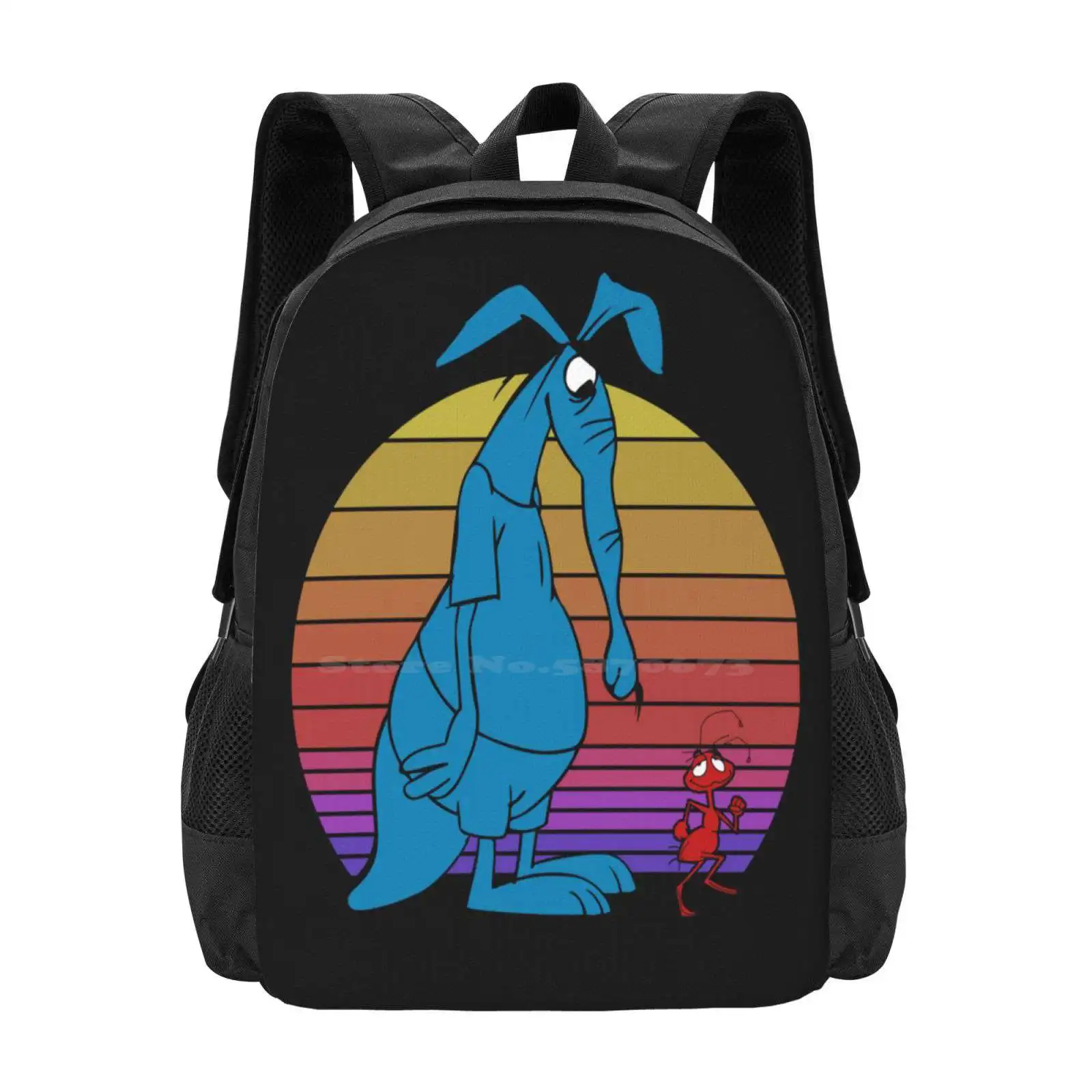 Ant And Aardvark Hot Sale Backpack Fashion Bags Ant Aardvark Geek Nerd Vintage 90S Funny Humour Cartoon Retrocartoon Furry