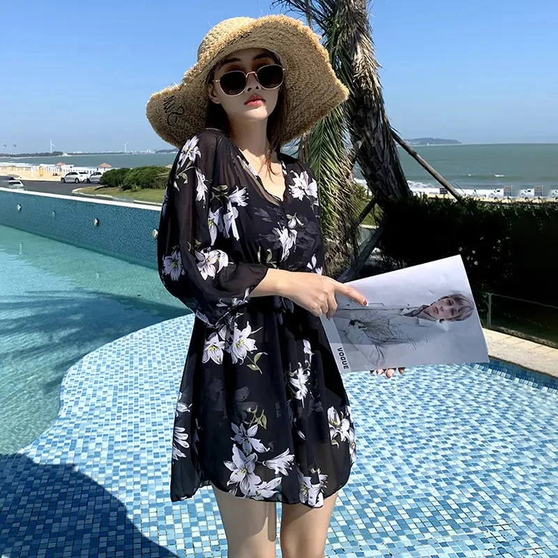 

3 шт., Женский раздельный купальник с цветочным принтом, для взрослых