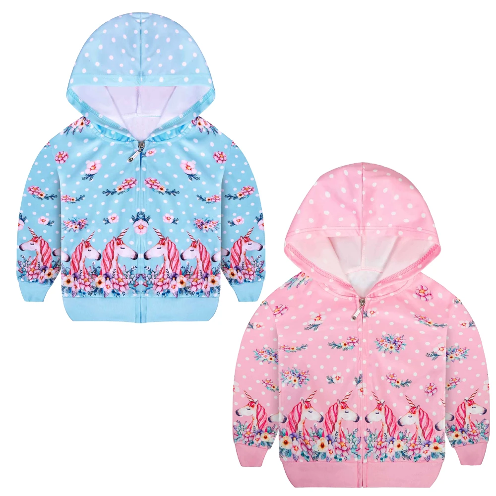 

Christmas Unicorn Children Girl Coat Spring Autumn Fashion Cute Kid Girl Outerwear Hoodie Girl Cotton Jacket Children's Clothing