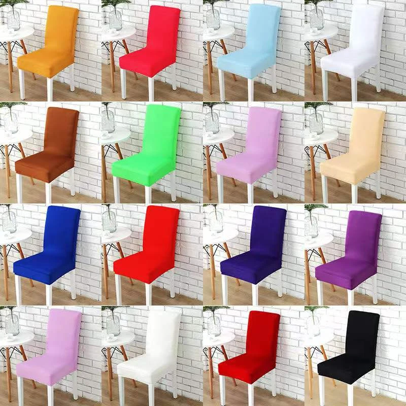 Universal Size Chair Cover Big Elasticity Seat Protector Seat Case SlipCovers for Dining Hotel Living Room 17Colors for Choice