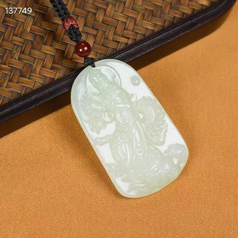 Природный 100% настоящий зеленый искусственный нефрит и Гуаньинь подвеска